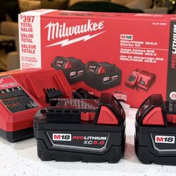 Milwaukee M18 Batteries And Charger