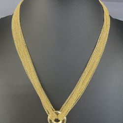 Authentic 18k Tiffany Multi Strand Toggle Choker Chain