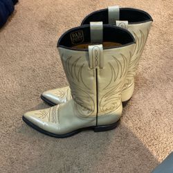 Vintage Ivory Leather Dan Post Women’s Boots Sz 8