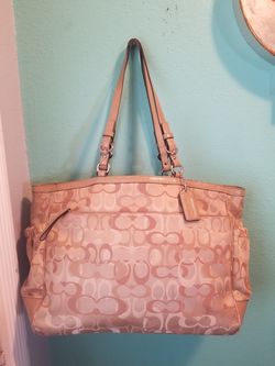 Coach Tan Diaper Bag Purse..Large Size...Good Condition!
