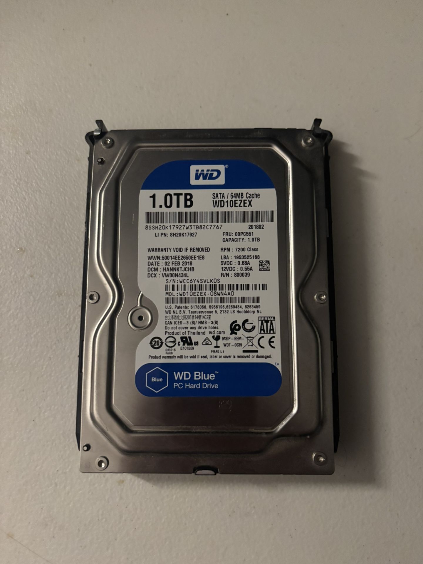 Western Digital (WD) Blue internal hard drive 1.0 TB