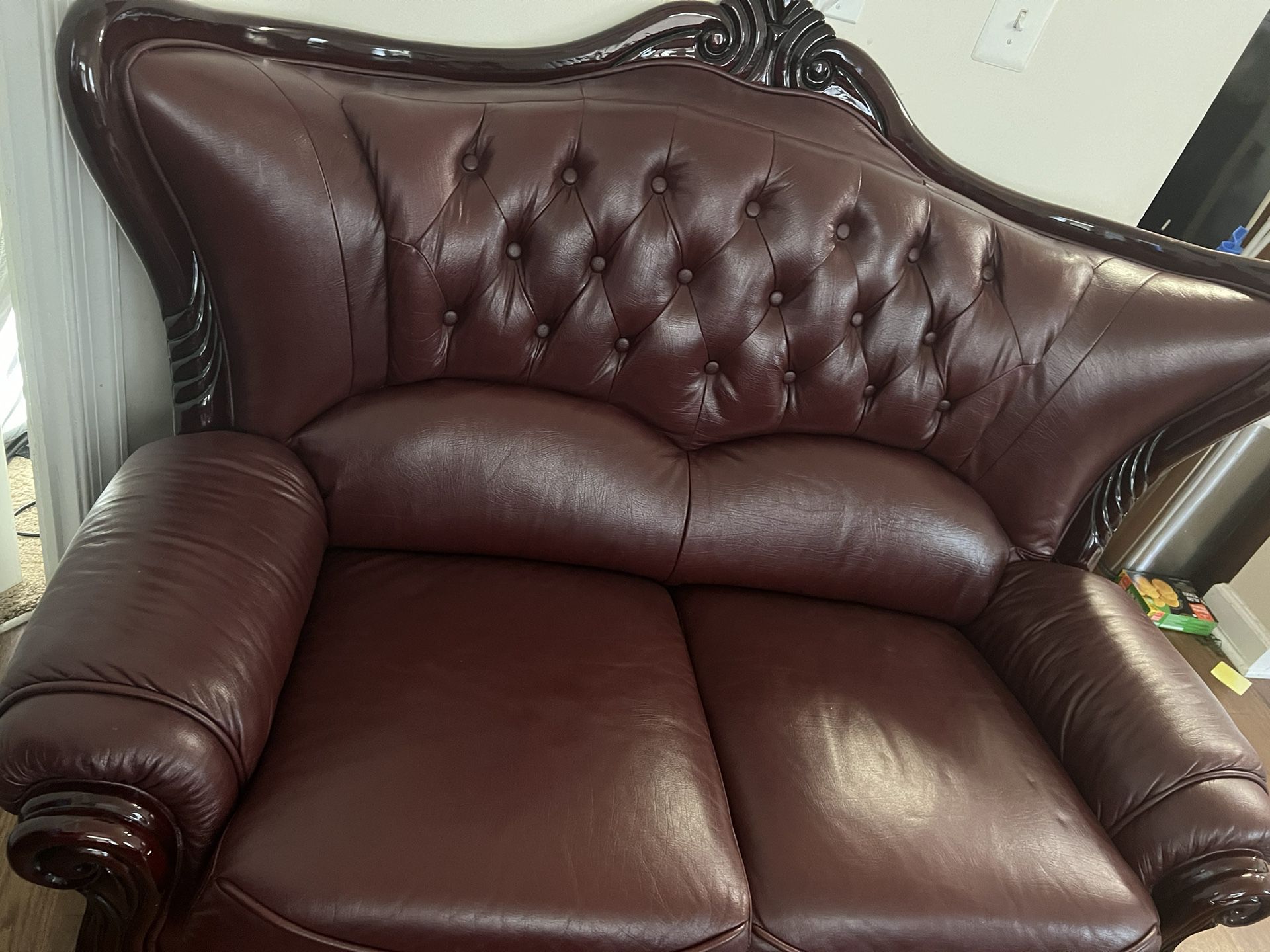 2 Piece Leather Sofa Set 