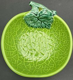 Ceramic Green Cabbage Textured Salad Bowl Made In Japan 5” x 2” Tall
