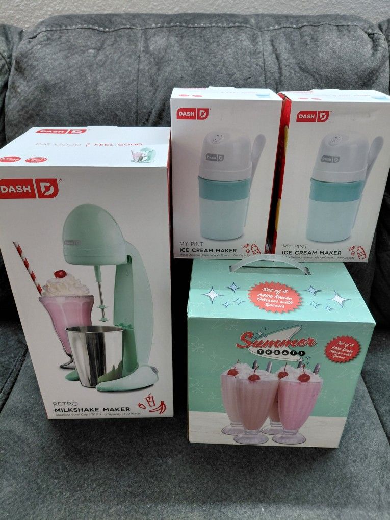 NEW!! Milkshake Maker, Glasses, & Ice Cream Makers