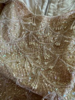 Blush Sequin Beaded Formal Gown