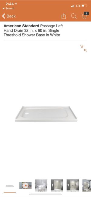 Photo American Standard Passage Left Hand Drain 32 in. x 60 in. Single Threshold Shower Base in White