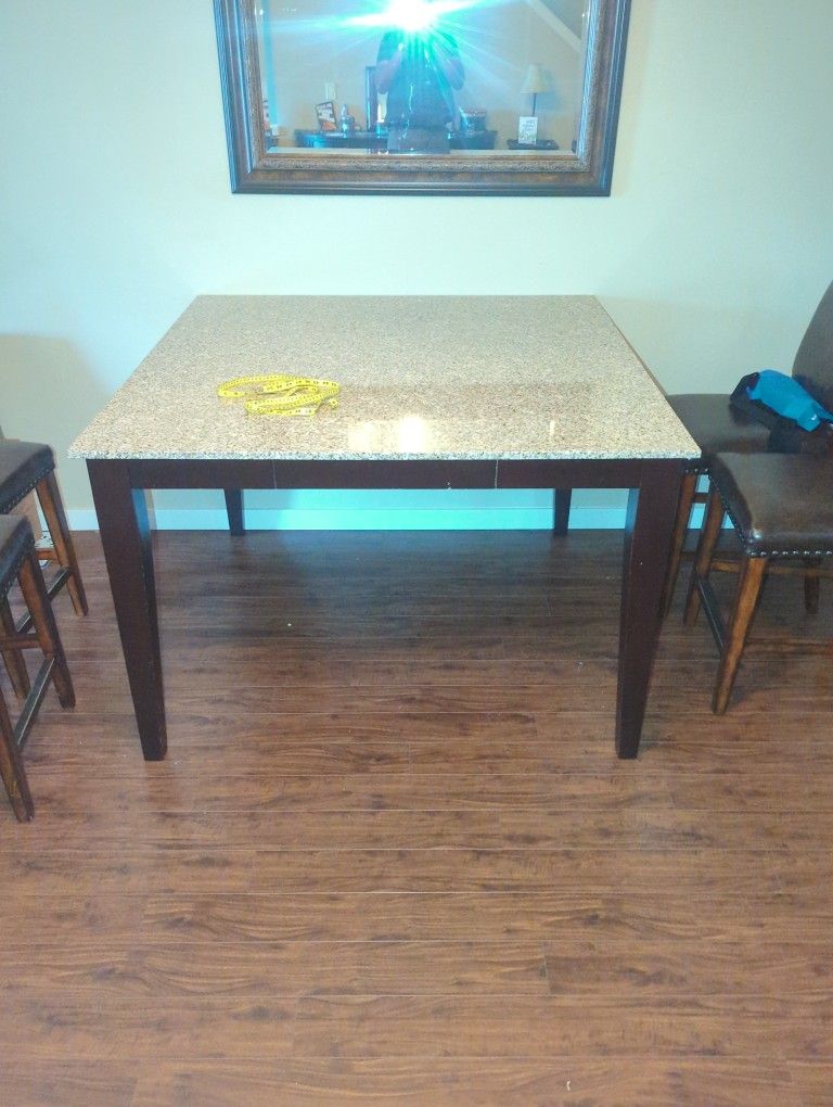 Marble Table With Hidden Drawer
