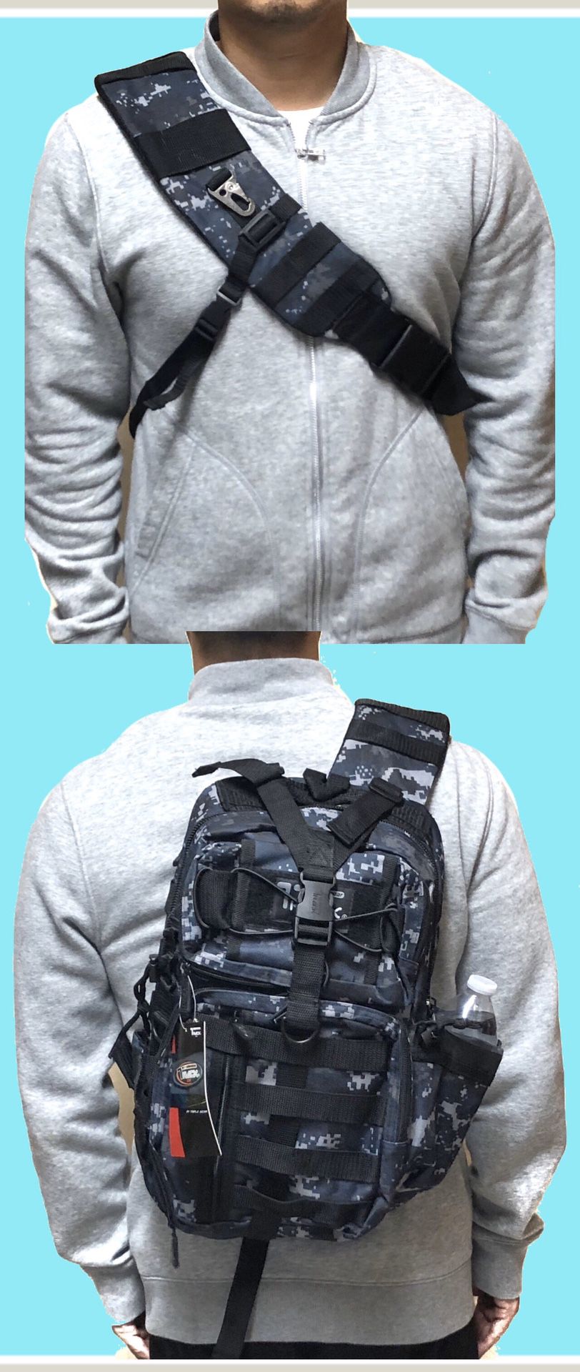 NEW! Tactical Military Style Backpack Sling Side Crossbody Bag gym bag work bag travel luggage school bag molle camping hiking biking