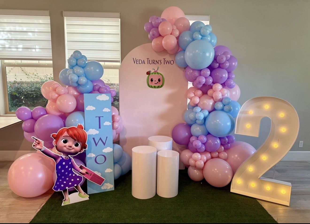 Pink Backdrop With Marquee
