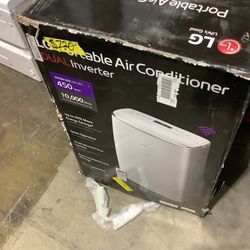 LG Electronics 14,000 BTU (10,000 BTU, DOE) Portable Air Conditioner, Dual Inverter, Quiet, Energy Eff, Wi-Fi with LCD Remote in White