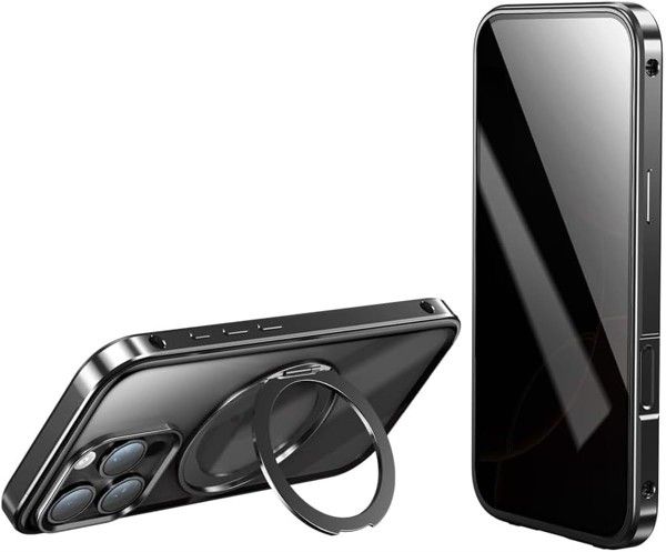 JIAONASHIJIA Compatible with MagSafe IPHONE16 Pro Max Case, Military-Grade Shockproof Metal Frame. Built-in Screen Protector and Heat-Detection Chip.H