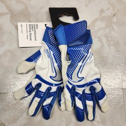 Nike Hyperdiamond Select Batting Gloves Youth White Blue Softball Girls Small