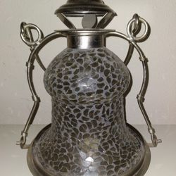 Temple Style Mosaic Glass & Metal Lantern with Handle