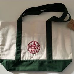 New Trader joes big green canvas tote 