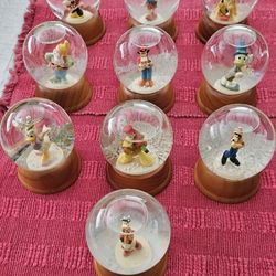 10 1980s Disney First Limited Edition Crystal Snow Globes
