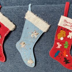 Vintage Felt Christmas Stockings