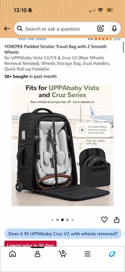 New Uppababy Vista Cruz Stroller Carrying Bag with Wheels