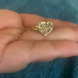 10K Heart Ring