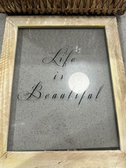 “Life is Beautiful” Framed Glass Sign