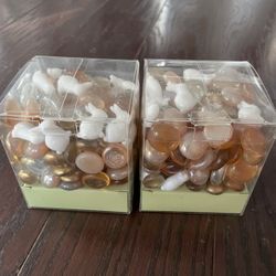 Mix Glass Flat Marbles With bunny - Set Of 2