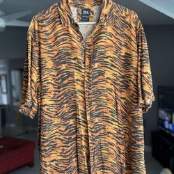 ZARA Tiger Striped Button Up