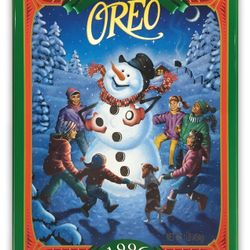 Vintage 1996 Nabisco OREO Collectible Christmas Tin Canister