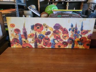 Bright color floral canvas