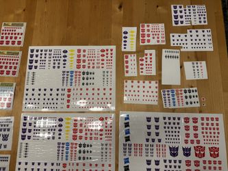 Transformers Masterpiece Decals