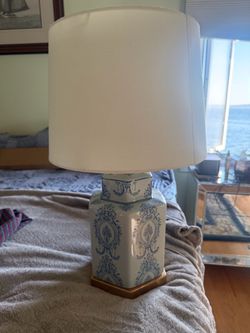 2 Blue and White Porcelain Lamps