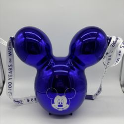 Disney Parks 100th Anniversary Mickey Mouse Purple Chrome Balloon Popcorn Bucket