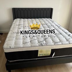 New Queen Bed Frame With Mattress 