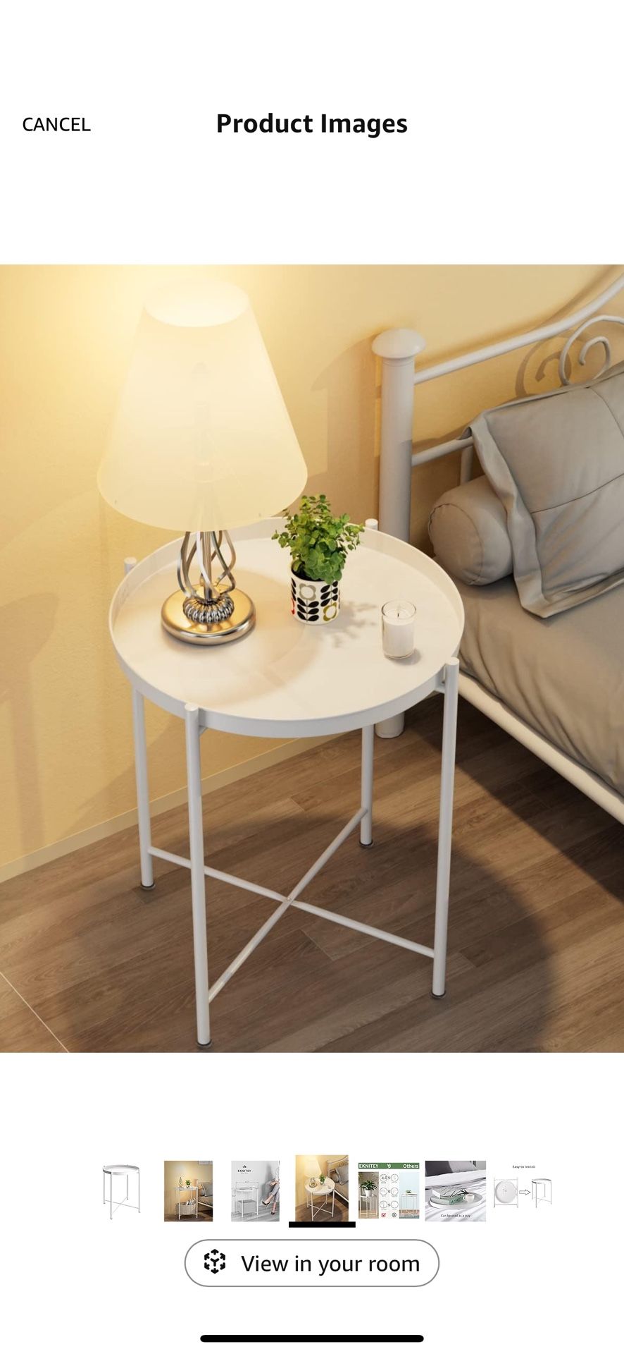 Tray Metal End Table