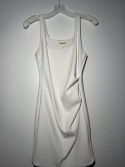 Open Edit Ruched White Square-neck mini Dress Women’s Small