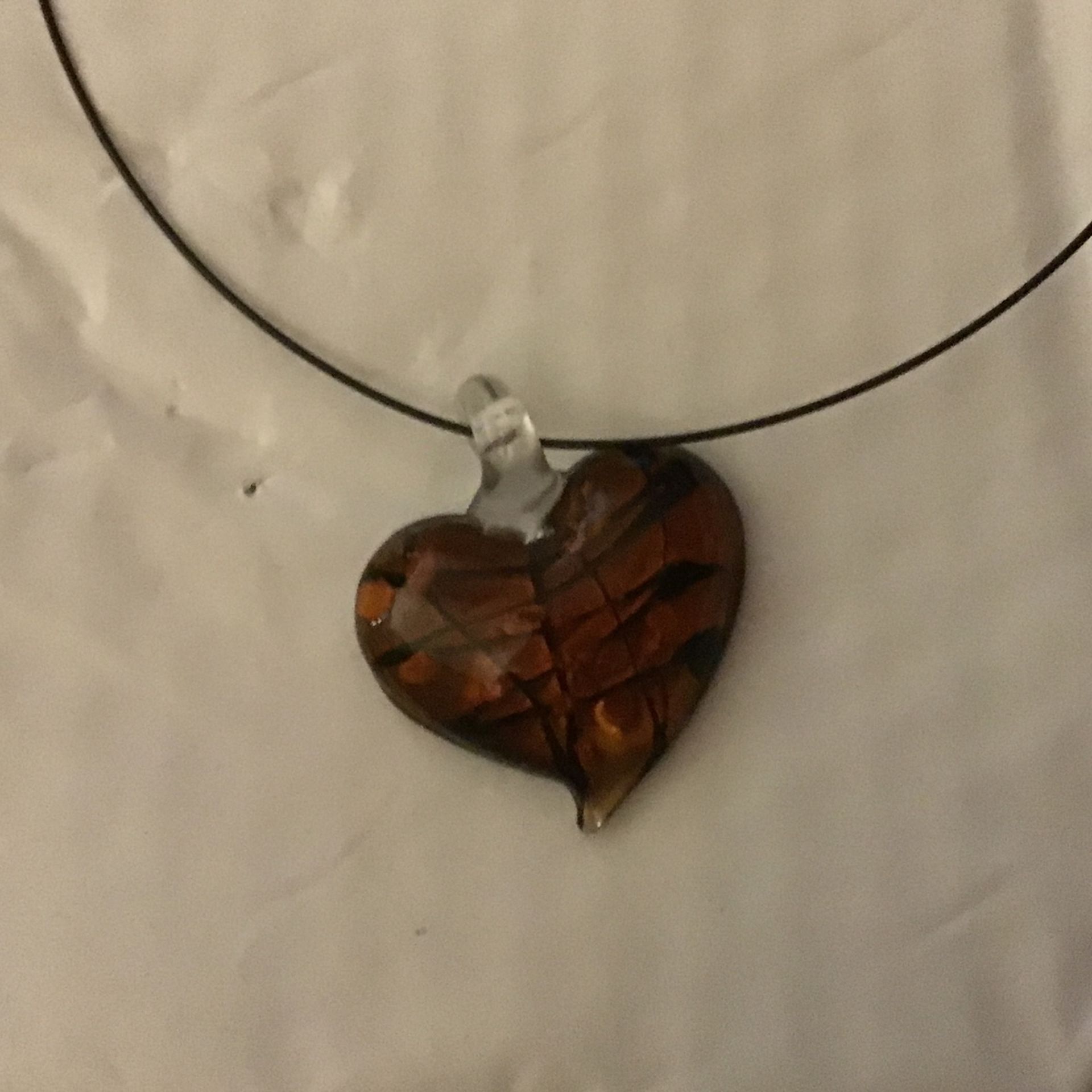 Murano Glass Heart on Wire Choker