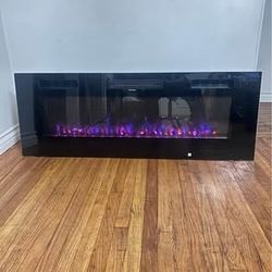 50 inch Electric Fireplace, Recessed Wall Mounted Electric Fireplace inserts, Speed Fireplace with Touch Screen