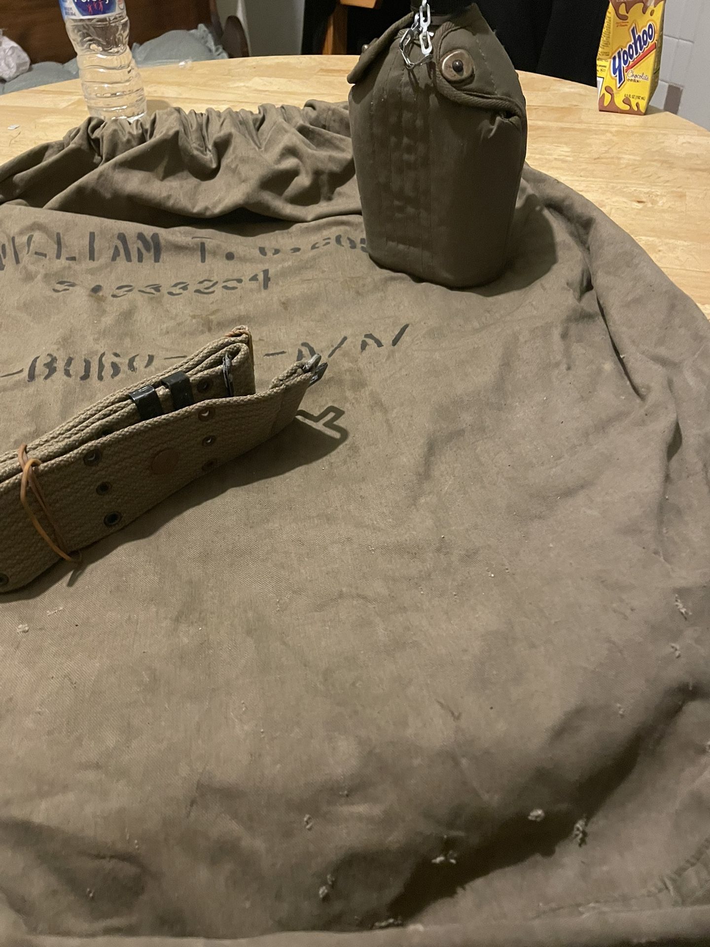 Vintage Military Sack,canteen , And BRAND New Old Stock , Strap! Collectibles & Art