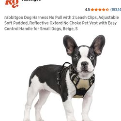 NEW SMALL DOG HARNESS NO PULL WITH 2 LEASH CLIPS