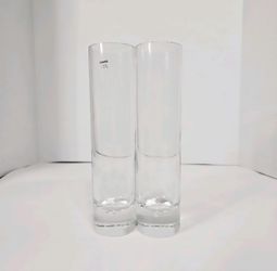 Crown Corning Bud Vase Set Encased Bubble Australian Crystal Vases 8" NIB