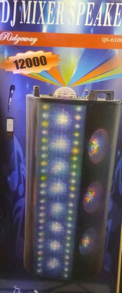 Bluetooth speaker SD card,slot USB port,FM radio,microphone included for karaoke 6 x 10 inch speakers 12000 watts