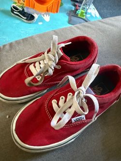 Vans Era Red Canvas Low-Top Sneakers