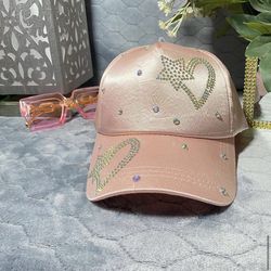 Light Pink Rhinestone Hat