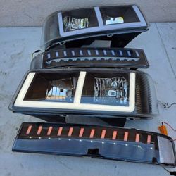 03-23 Chevrolet Express GMC Savana LED DRL Headlights Luces Micas Calaveras Faros Faroles Focos Chevy Headlamps