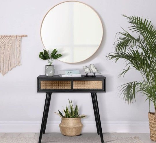 Rattan Console Table 