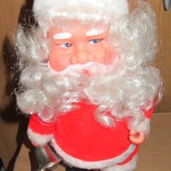 Vintage Walking Santa Claus with Ringing Bell 1960s Taiwan 1970s