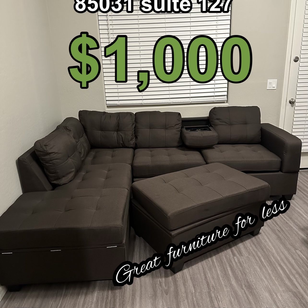 Sectional With Ottoman Brand New