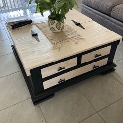 Custom Build Coffee Table- Black-N-WhiteWash**FREE delivery**