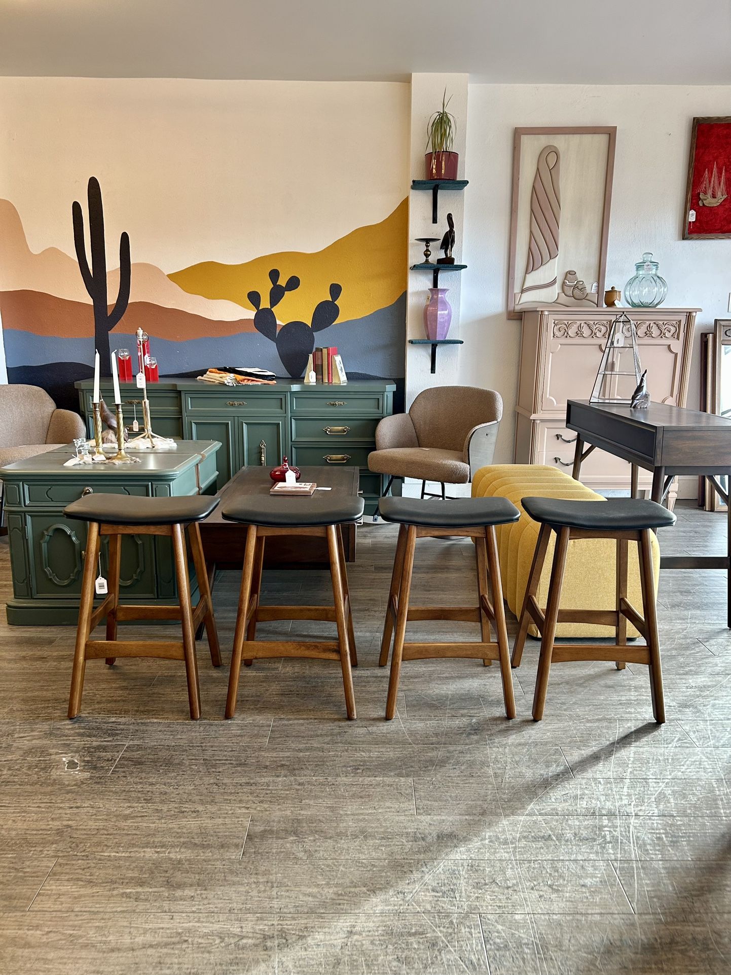 Variety Of Pairs MCM Style Counter Stools / Set Of 2!