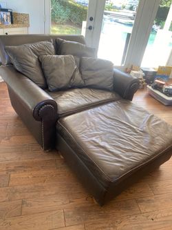 Chair and ottoman -creative leather