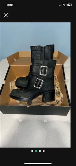 Excellent Sexy HARLEY DAVIDSON Women’s Black Brittney 7” Buckle Boots  Size 9.5 M