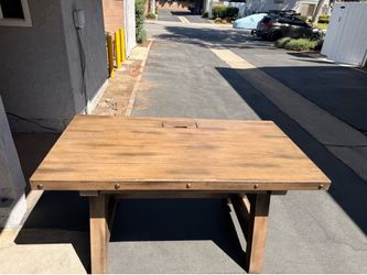 Solid Wood Desk w/ Built-In Power Outlets – 60” – $100